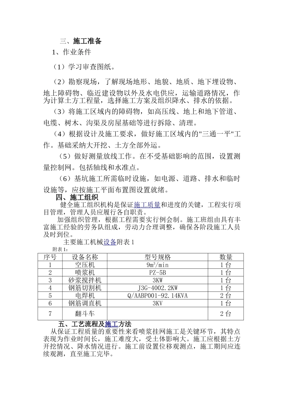 喷浆支护方案_第1页