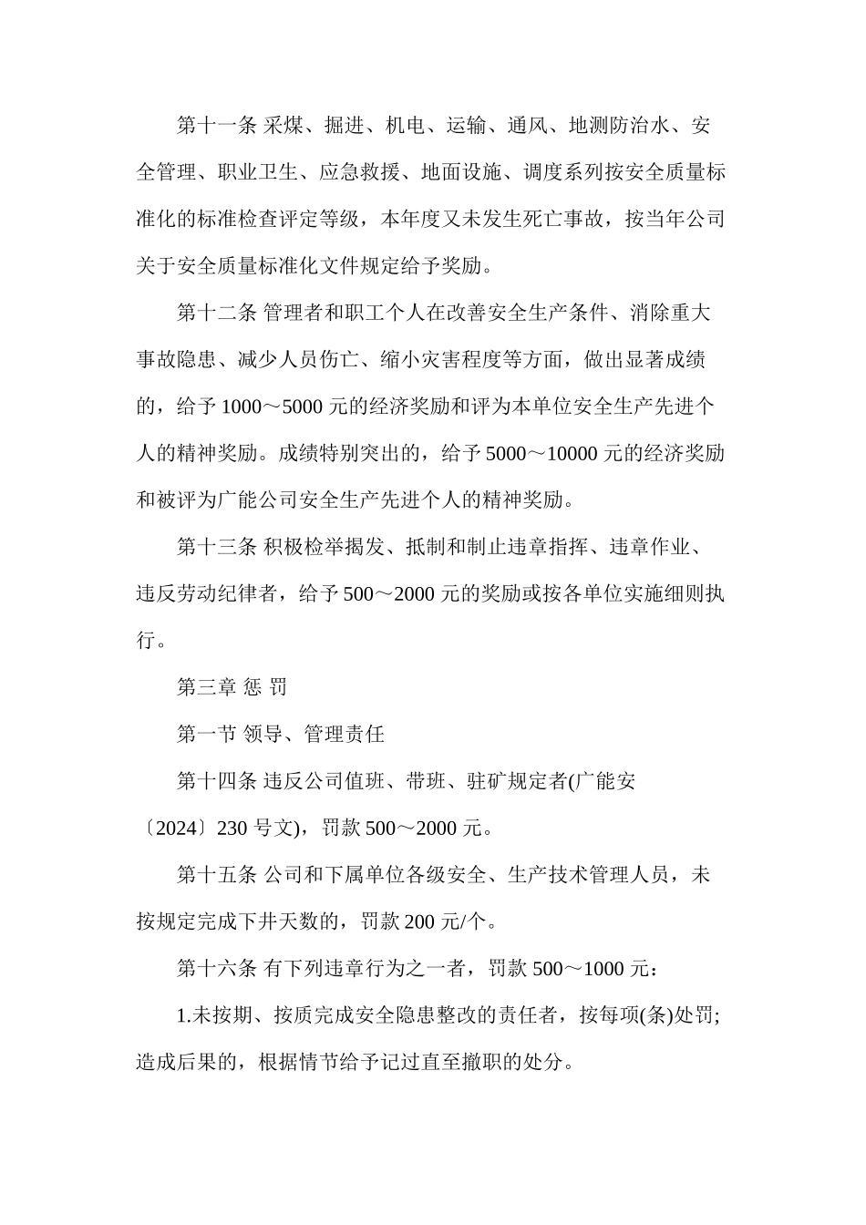 四川华蓥山广能有限责任公司安全奖惩条例_第3页