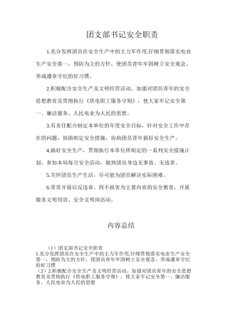 团支部书记安全职责