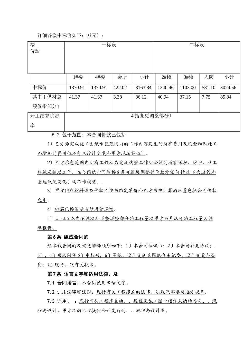 圣菲城一期工程施工合同协议书_第3页