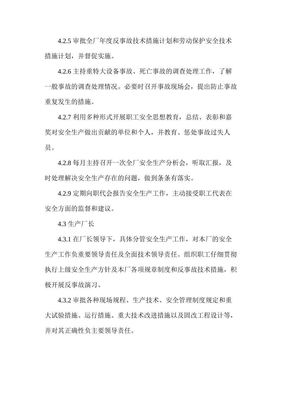 地方小热电厂安全生产责任制_第3页