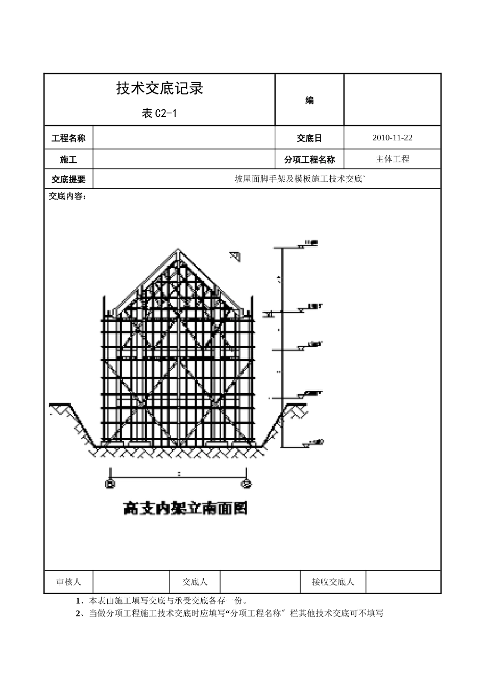 坡屋面脚手架及模板施工技术交底_第3页