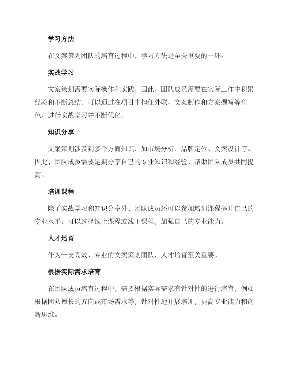 培养团队文案策划方案_第2页