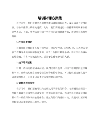 培训补课方案集