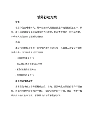 境外行动方案