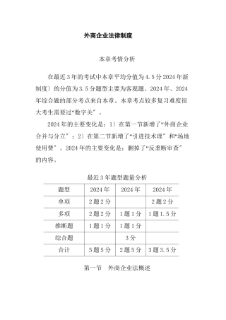 外商投资企业法律制度