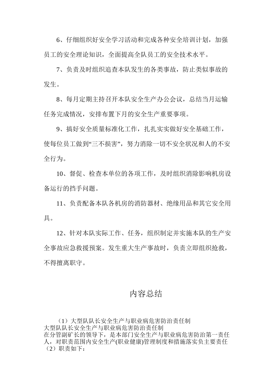 大型队队长安全生产与职业病危害防治责任制_第2页