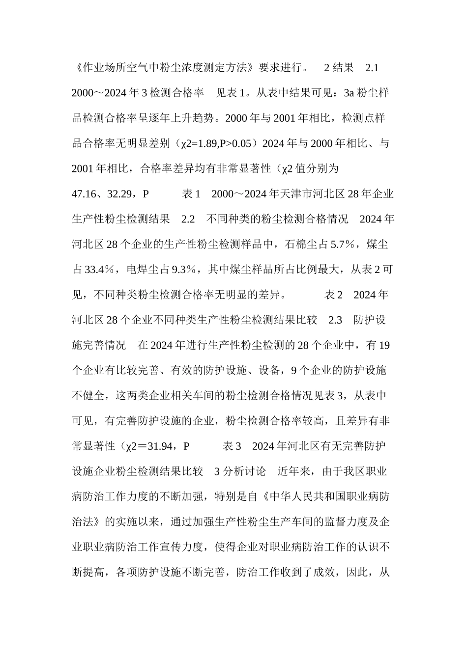 天津市河北区28个企业作业场所粉尘浓度的检测结果_第2页