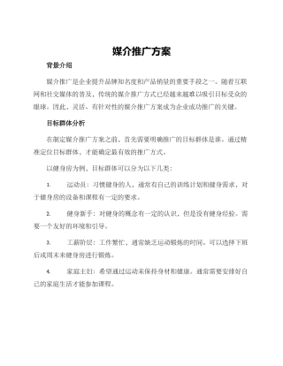 媒介推广方案