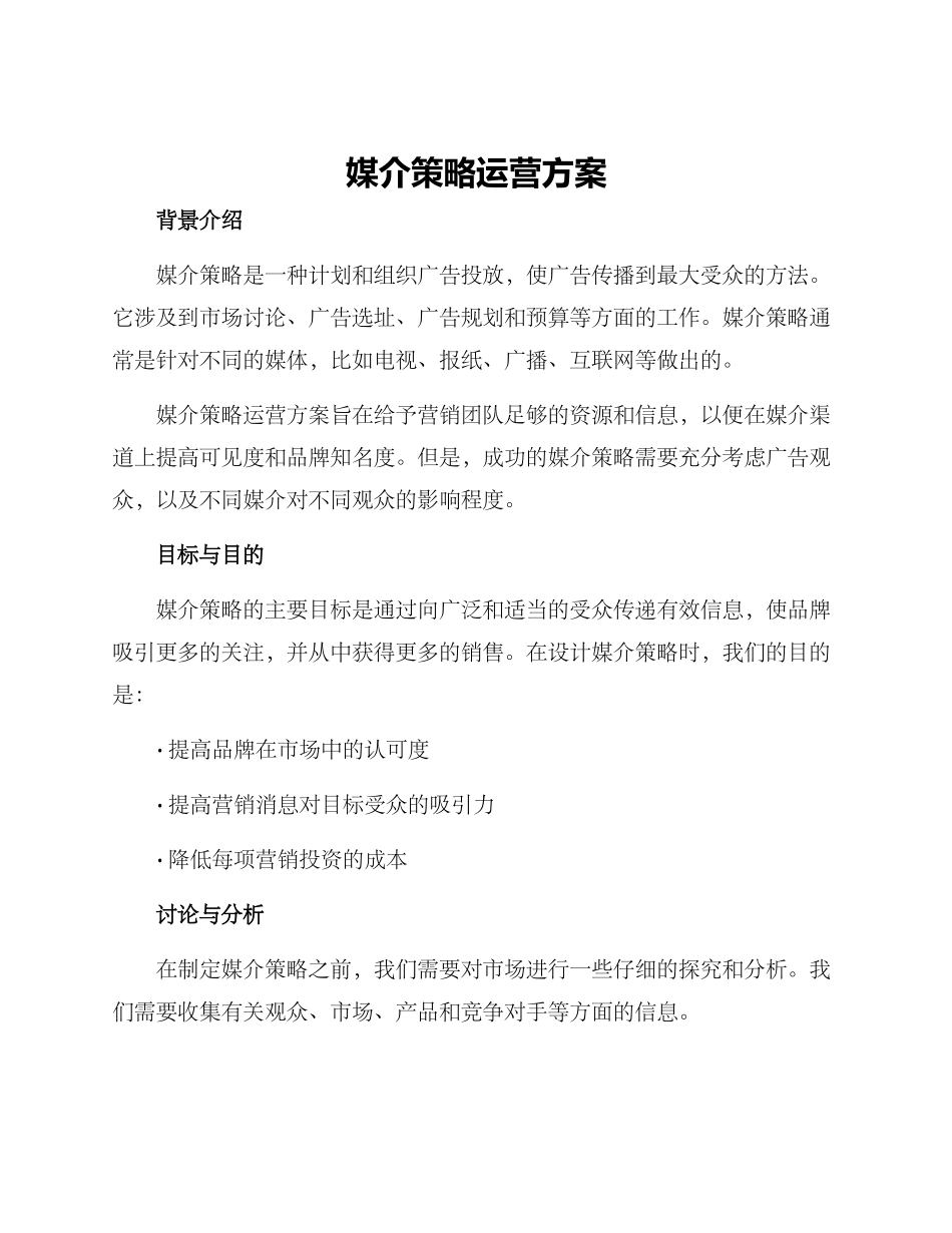 媒介策略运营方案_第1页