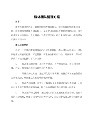 媒体团队管理方案