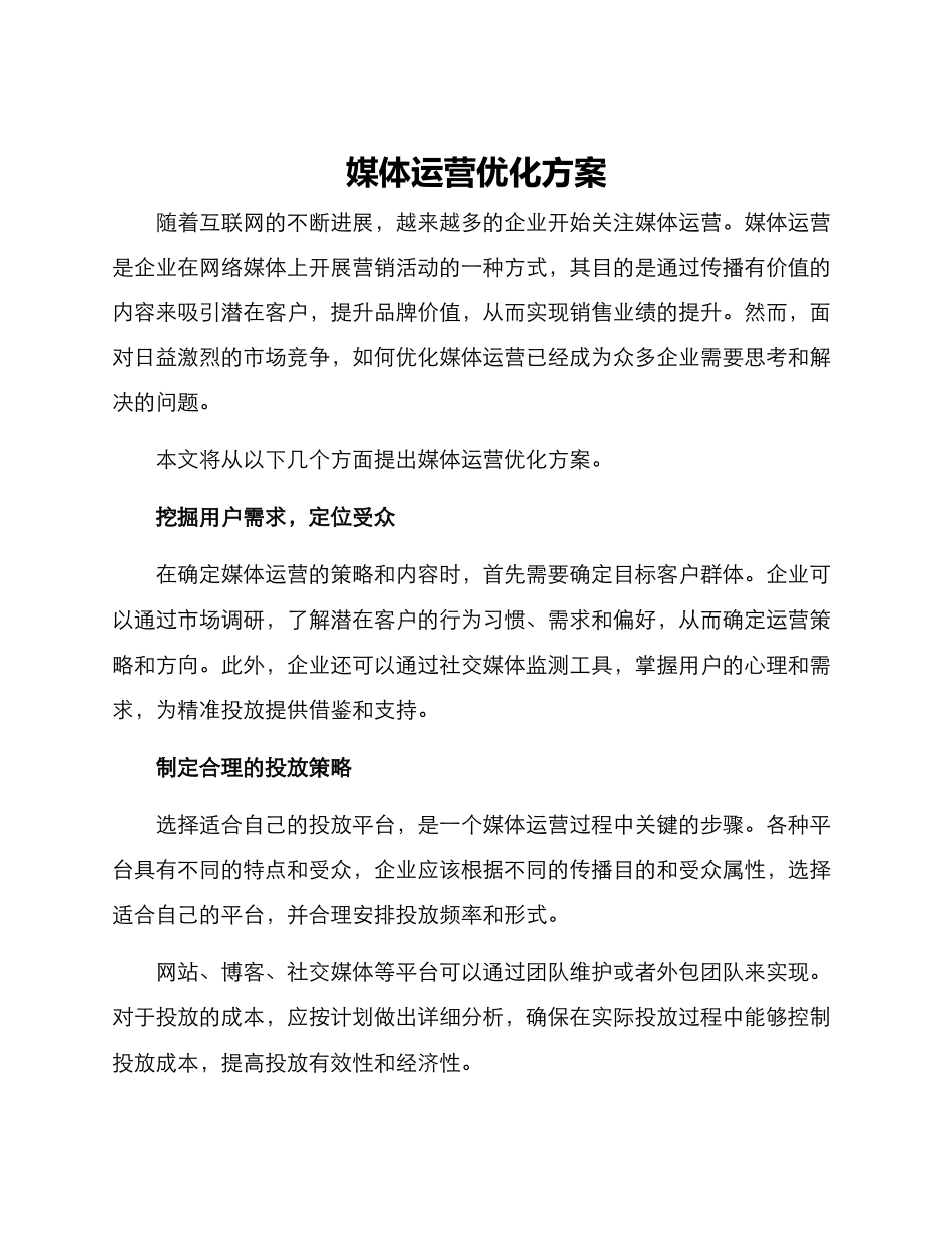 媒体运营优化方案_第1页