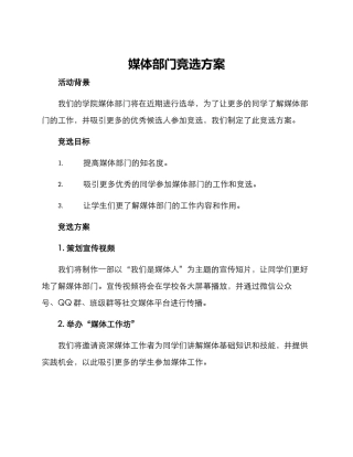 媒体部门竞选方案