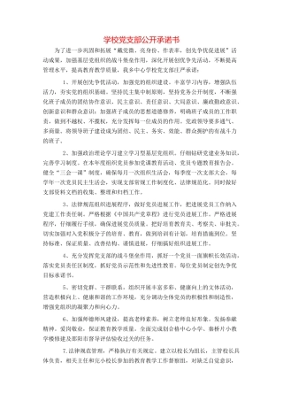 学校党支部公开承诺书