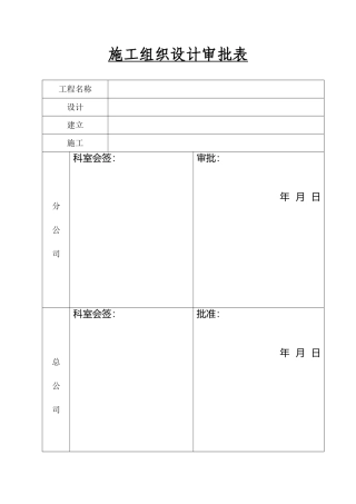 实施施工组织设计审批表