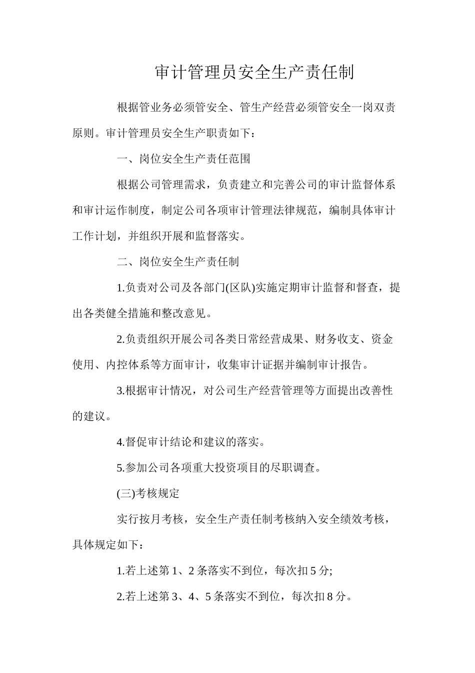 审计管理员安全生产责任制_第1页