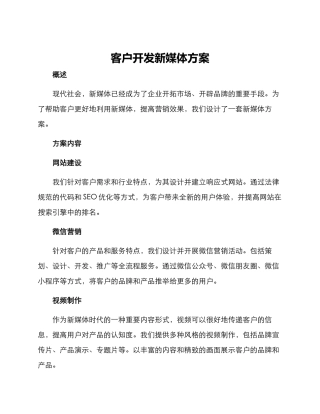 客户开发新媒体方案
