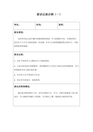 家访工作记录示例范文二篇