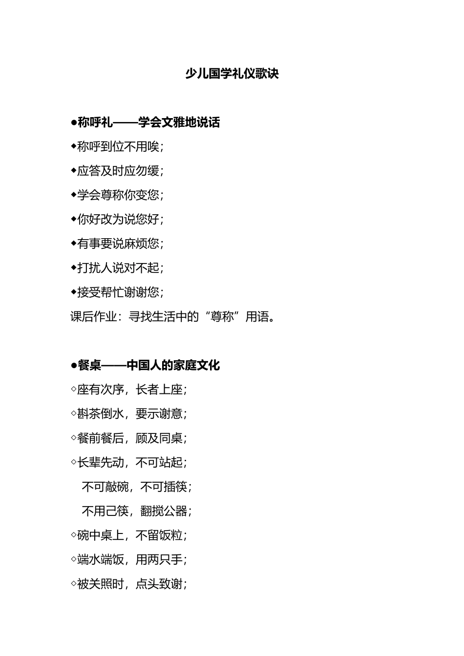 少儿礼仪大纲_第1页