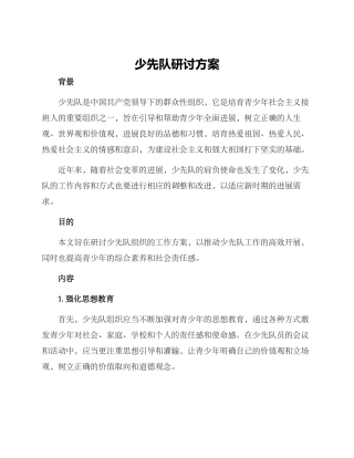 少先队研讨方案