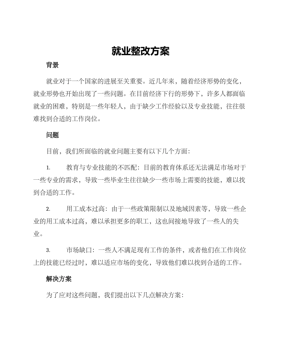 就业整改方案_第1页
