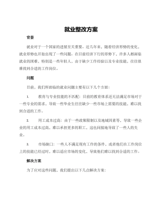就业整改方案