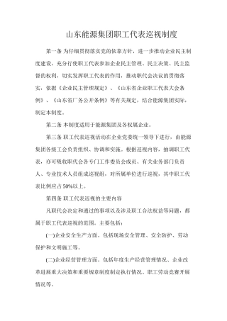 山东能源集团职工代表巡视制度