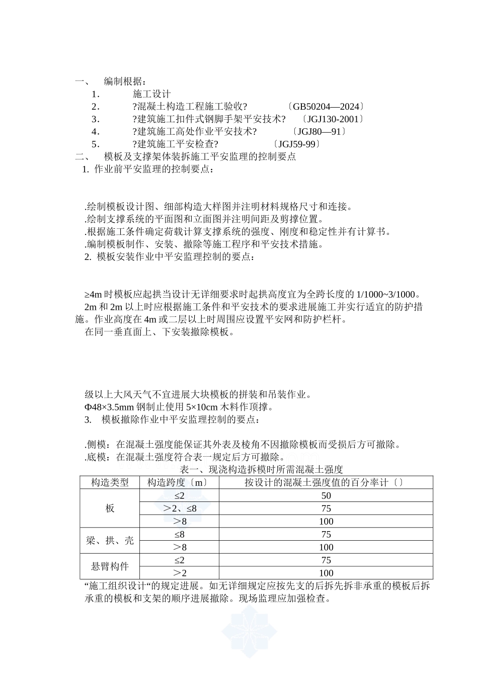 山西省荣军医院门诊住院综合楼模板施工安全监理实施细则_第2页