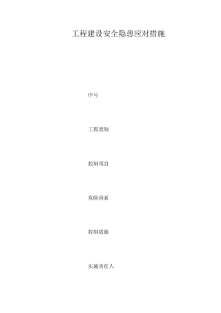 工程建设安全隐患应对措施