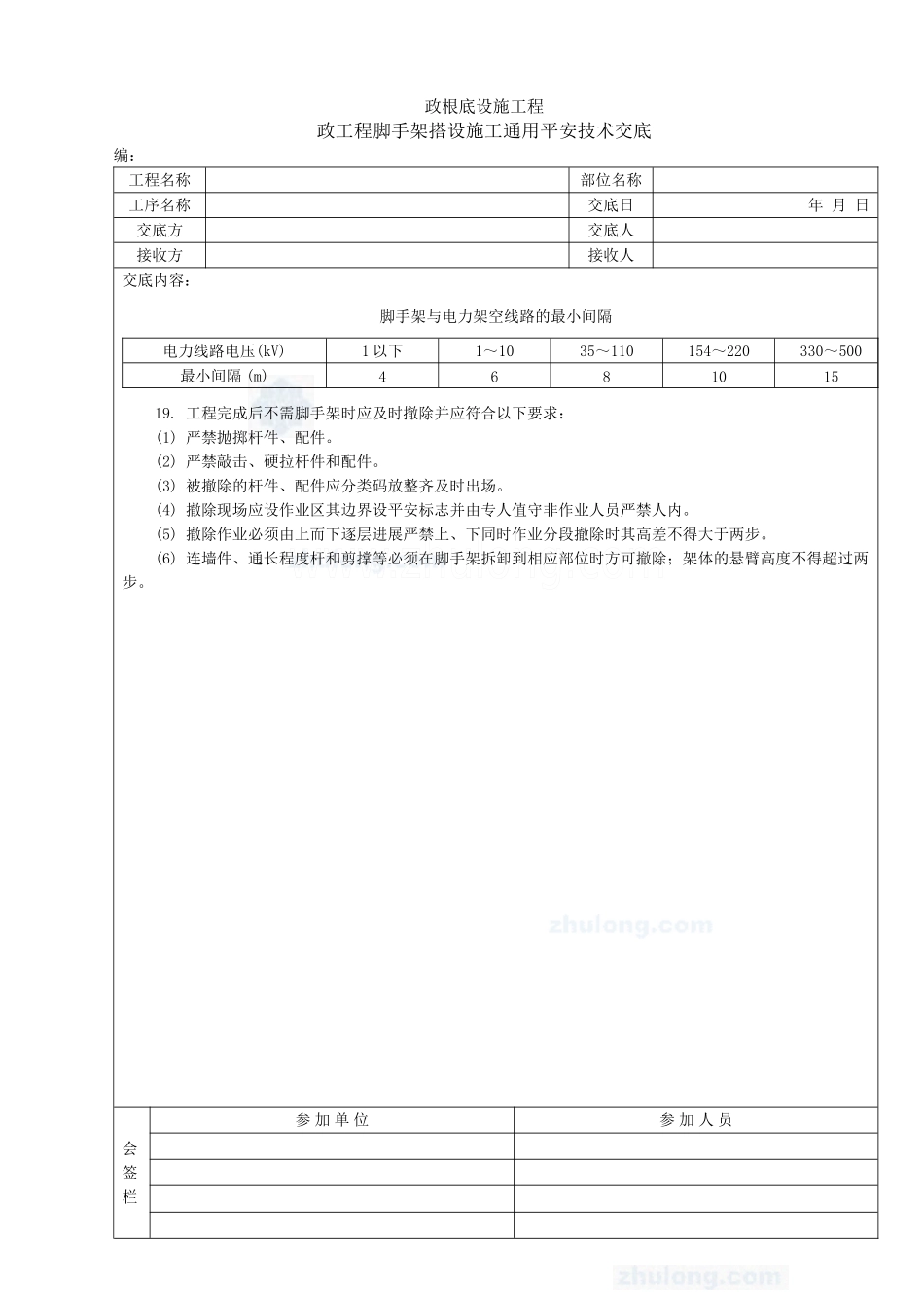 市政工程脚手架搭设施工通用安全技术交底_第2页