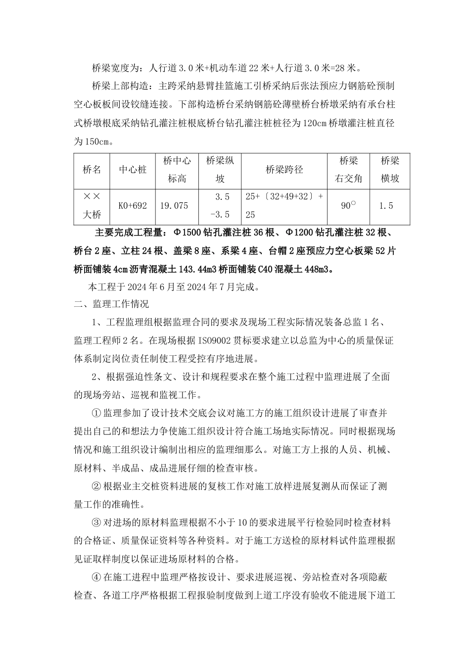 市政桥梁工程监理评估报告_第2页