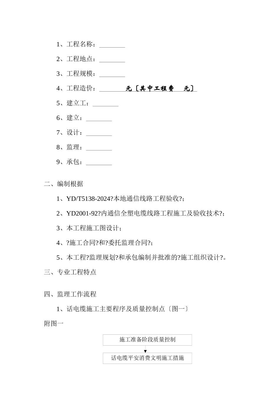 市话电缆线路工程监理实施细则_第2页