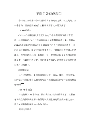 平面图处理成彩图