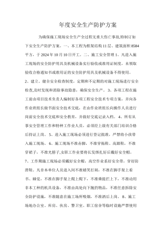 年度安全生产防护方案