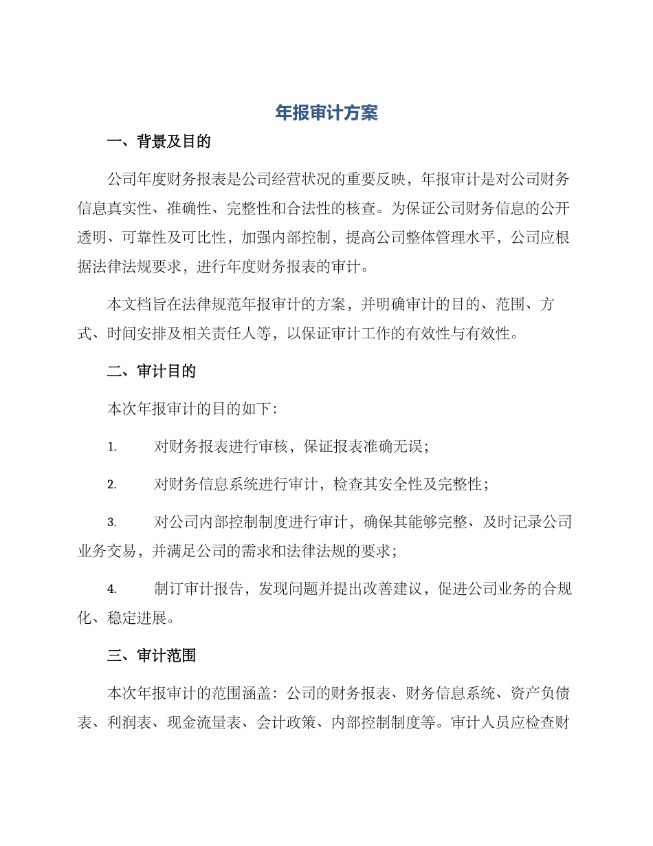 年报审计方案_第1页