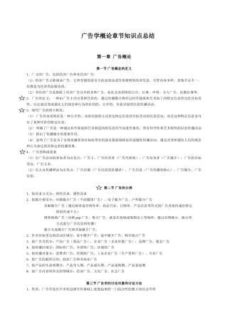广告学概论章节知识点归纳