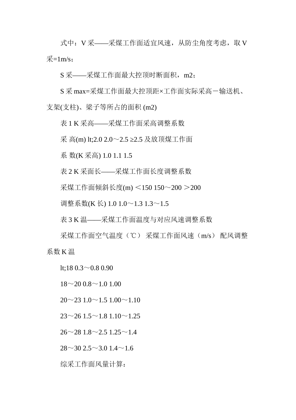 庞庄煤矿综采一队工作面安装期间通风技术安全措施_第2页