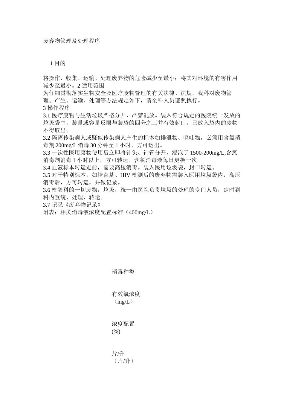 废弃物管理及处理程序_第1页