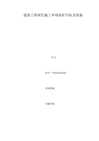 建筑工程绿色施工环境保护目标及措施