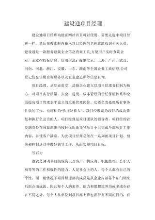建设通项目经理