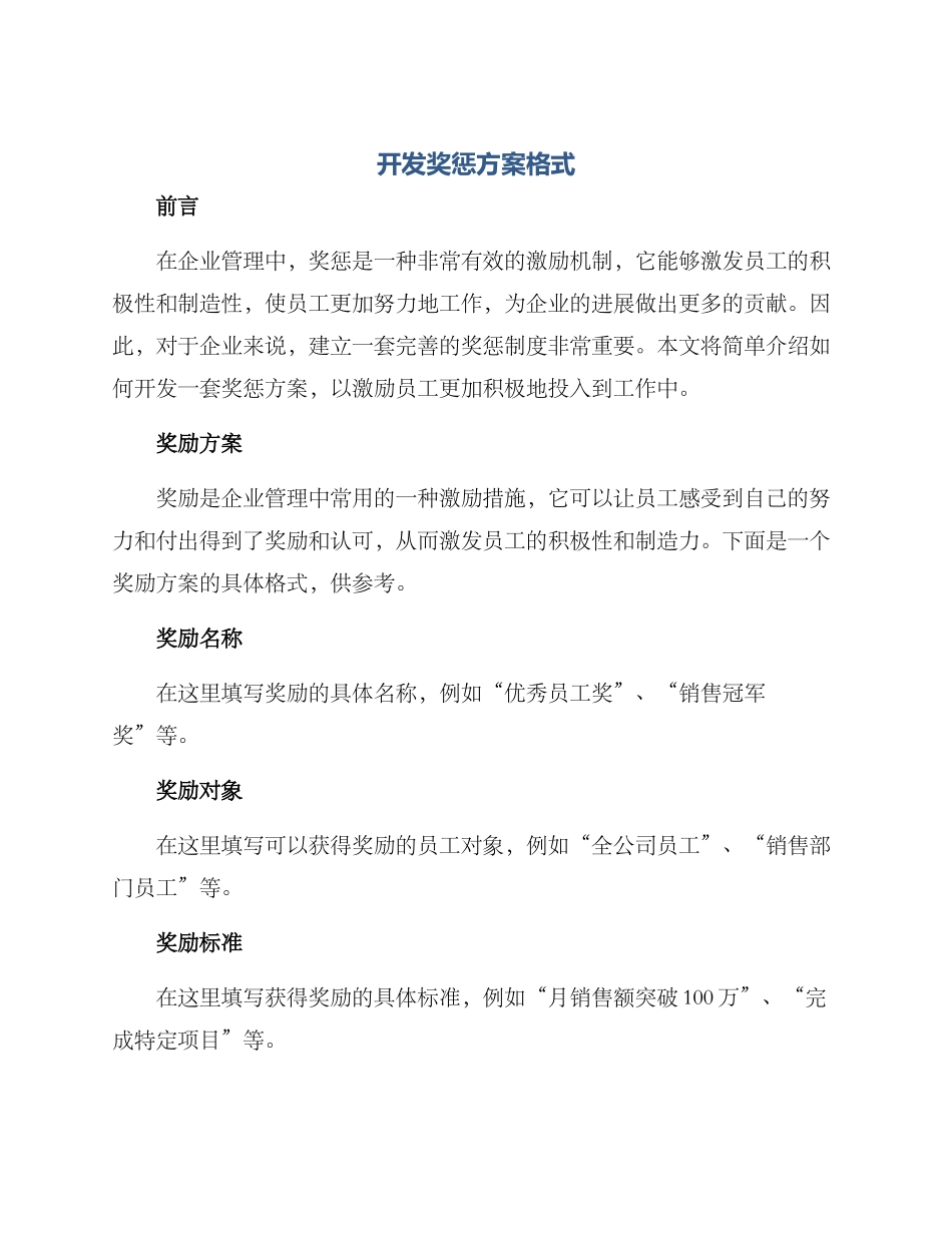 开发奖惩方案格式_第1页