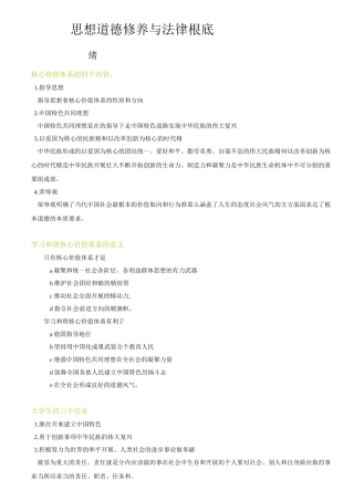 思想道德修养与法律基础笔记自考专科