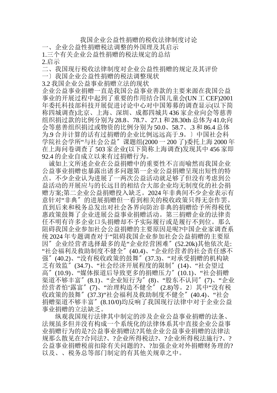 我国企业公益性捐赠的税收法律制度研究_第1页