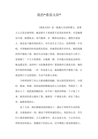 我的“番茄太阳”