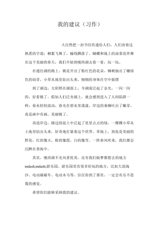 我的建议（习作）