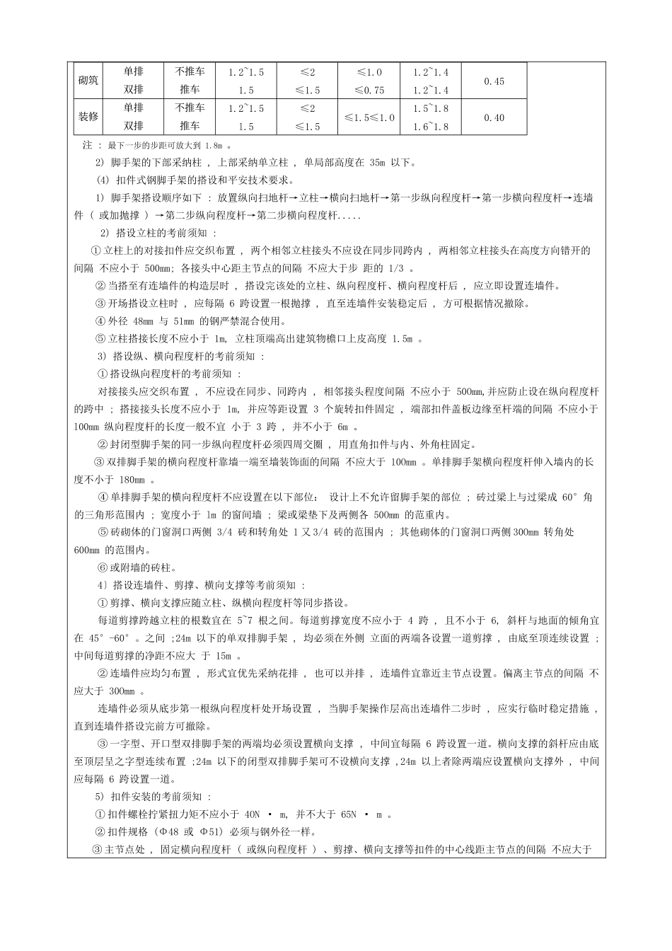 扣件式钢管脚手架搭设与拆除施工安全技术交底_第2页