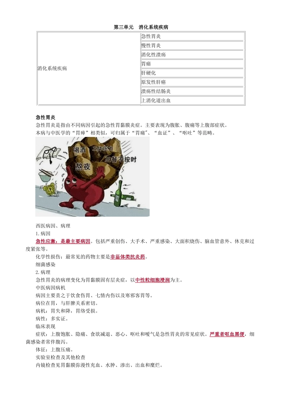 执业医师-第三单元　消化系统疾病_第1页