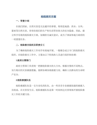 抢险救灾方案