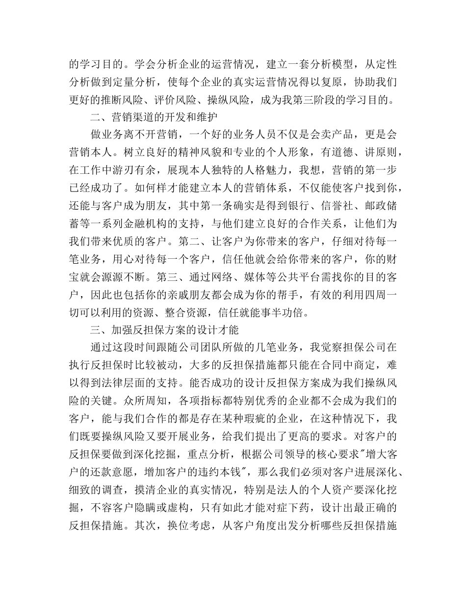 担保公司业务工作计划范文(1)_第2页