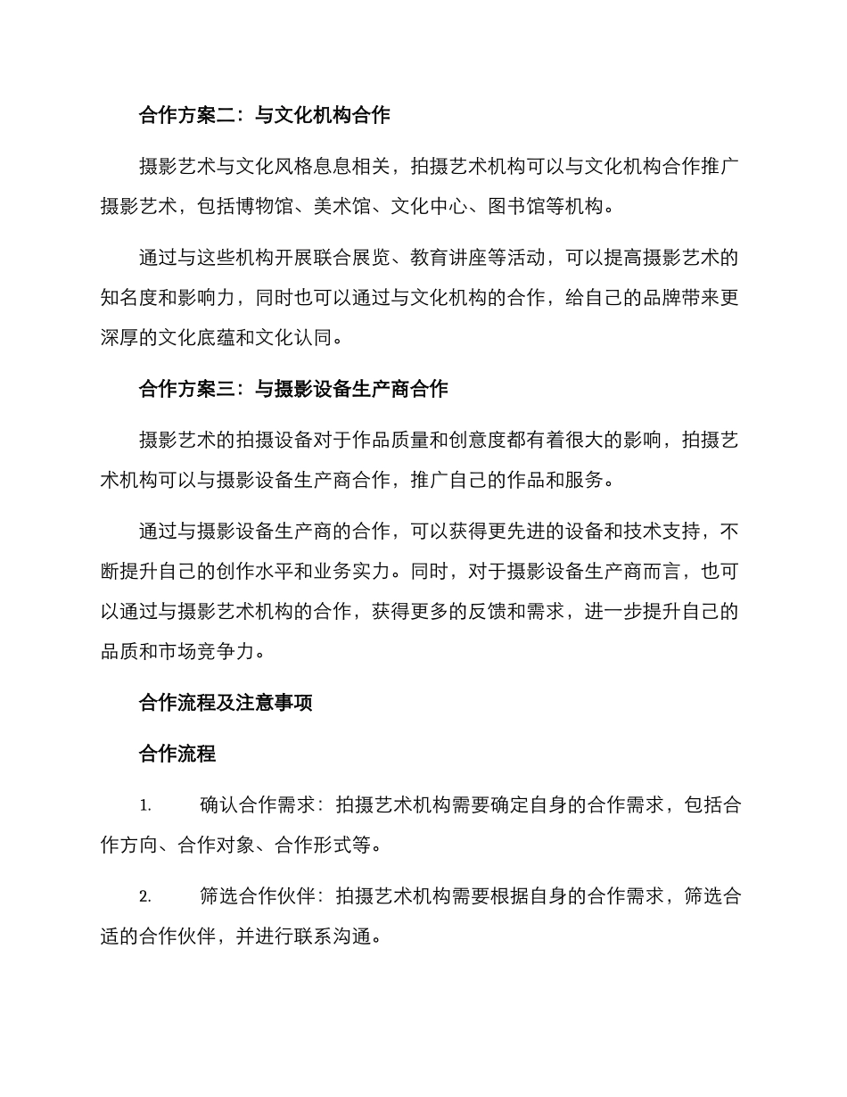 拍摄艺术机构合作方案_第2页